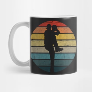 Baseball Silhouette On A Distressed Retro Sunset design Mug